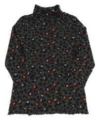 Tmavošedé žebrované triko se vzorem a rolákem M&S