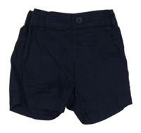 Tmavomodré plátěné kraťasy Primark