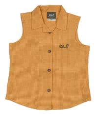 Oranžová kostkovaná outdoorová halenka Jack Wolfskin 