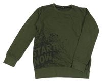 Khaki mikina s potiskem Y.F.K.