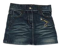 Tmavomodrá riflová sukně se zipem 