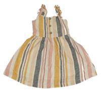 Barevné pruhované lněné šaty Primark