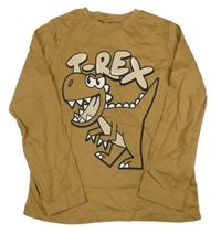 Béžové triko s dinosaurem HM