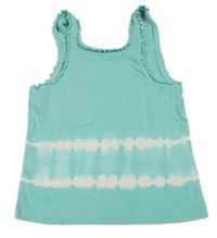 Tyrkysovo-bílý batikovaný žebrovaný top M&S