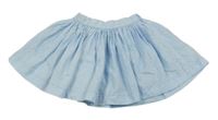 Světlemodrá puntíkovaná plátěná sukně 