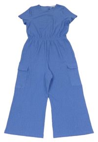 Modrý vzorovaný culottes overal s kapsami Primark