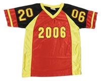 Červeno-žluto-černý sportovní dres s čísly X-mail