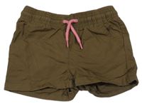 Khaki plátěné kraťasy Lupilu 