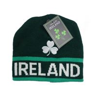 Nové - Tmavozelená pletená čepice s logem Ireland