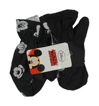 Nové - Černé šusťákové zimní palcové rukavice s Mickeym Disney