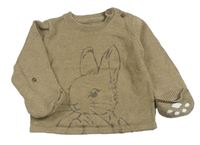 Kávový melírovaný svetr s králíčkem - Peter Rabbit M&S