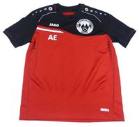 Červeno-černý funkční fotbalový dres se znakem JAKO