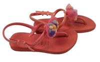 Korálové žabky/sandály s mašlí s bambulkami havaianas vel. 25-26