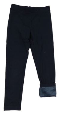 Tmavomodré teplákové zateplené legíny PRIMARK