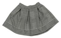Černo-světlešedo-stříbrná kostkovaná vzorovaná sukně F&F