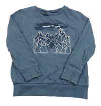 Tmavomodrá mikina s potiskem MANGUUN