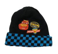 Černo-modrá pletená čepice s Cars Disney