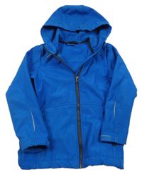 Cobaltově modrá melírovaná softshellová bunda s kapucí crivit