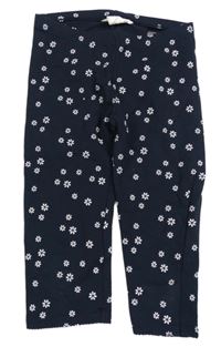 Tmavomodré květované capri legíny H&M