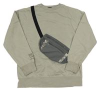 Světlekhaki mikina s ledvinkou/kapsou Next