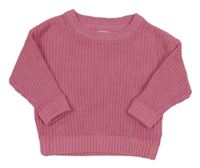 Růžový žebrovaný svetr John Lewis