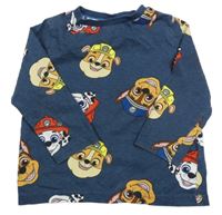 Tmavomodré melírované triko s PAW PATROL nickelodeon