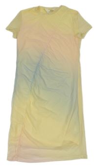 Žluto-světlemodro/růžové tylové šaty H&M