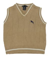 Béžová žebrovaná svetrová vesta s výšivkou H&M