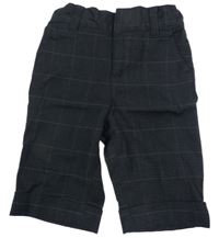 Černo-tmavošedé kostkované vzorované chino kalhoty