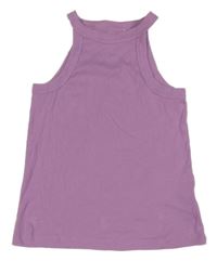 Fialový žebrovaný crop top M&S