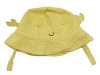 Žlutý lněný klobouk - krab Mothercare