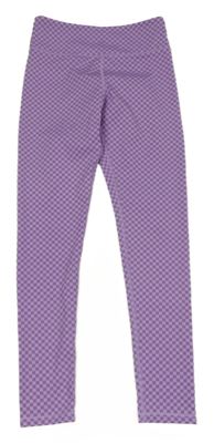 Fialovo-světlefialové kostkované sportovní legíny H&M