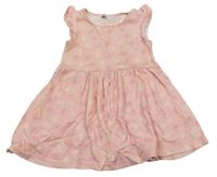 Růžové květované bavlněné šaty se srdíčky Primark