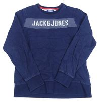 Tmavomodrá mikina s nápisem Jack & Jones