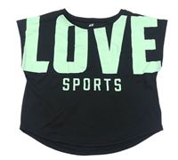 Černé sportovní tričko s nápisem H&M