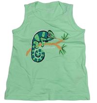 Zelenkavé tílko s chameleonem zn. Primark