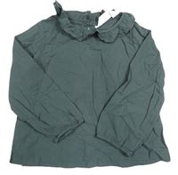 Tmavozelená lehká halenka s límečkem H&M