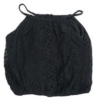 Černý krajkový crop top Primark