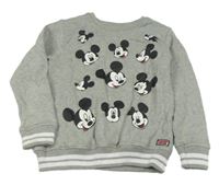 Šedá melírovaná mikina s Mickeym Next