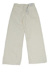 Nové - Bílé wide leg mid rise rifle Primark