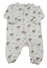 Bílý květovaný overal s Bambim H&M