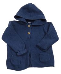 Tmavomodrý propínací svetr s kapucí M&S