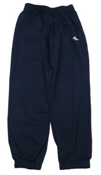 Tmavomodré sportovní tepláky s logem Adidas