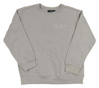 Světlešedá mikina s nápisem Matalan