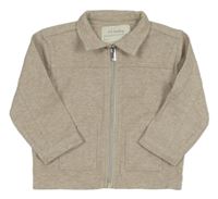 Béžová melírovaná propínací mikina s límečkem River Island