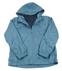 Modrá šusťáková jarní funkční bunda s kapucí Crane