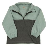 Světlezeleno-tmavošedá žebrovaná bunda