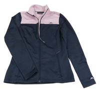 Tmavomodro-růžová sportovní propínací mikina