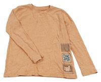 Oranžové melírované triko s potiskem Yigga