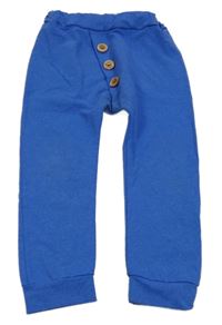 Modré melírované tepláky s knoflíky